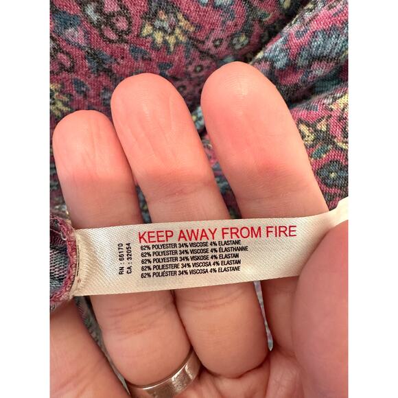 ANTHROPOLOGIE | Daily Practice Pink Floral Long Sleeve Wrap Tie Top | Medium - Picture 6 of 7